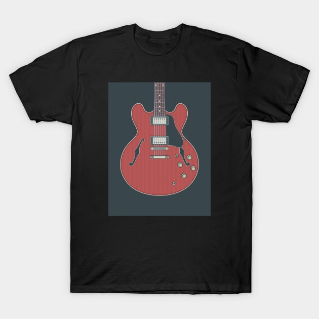 Cherry 335 Hollow Body Guitar T-Shirt by milhad